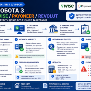 Чекліст роботи ФОП з Wise, Payoneer та Revolut: як ФОП отримувати дохід без штрафів