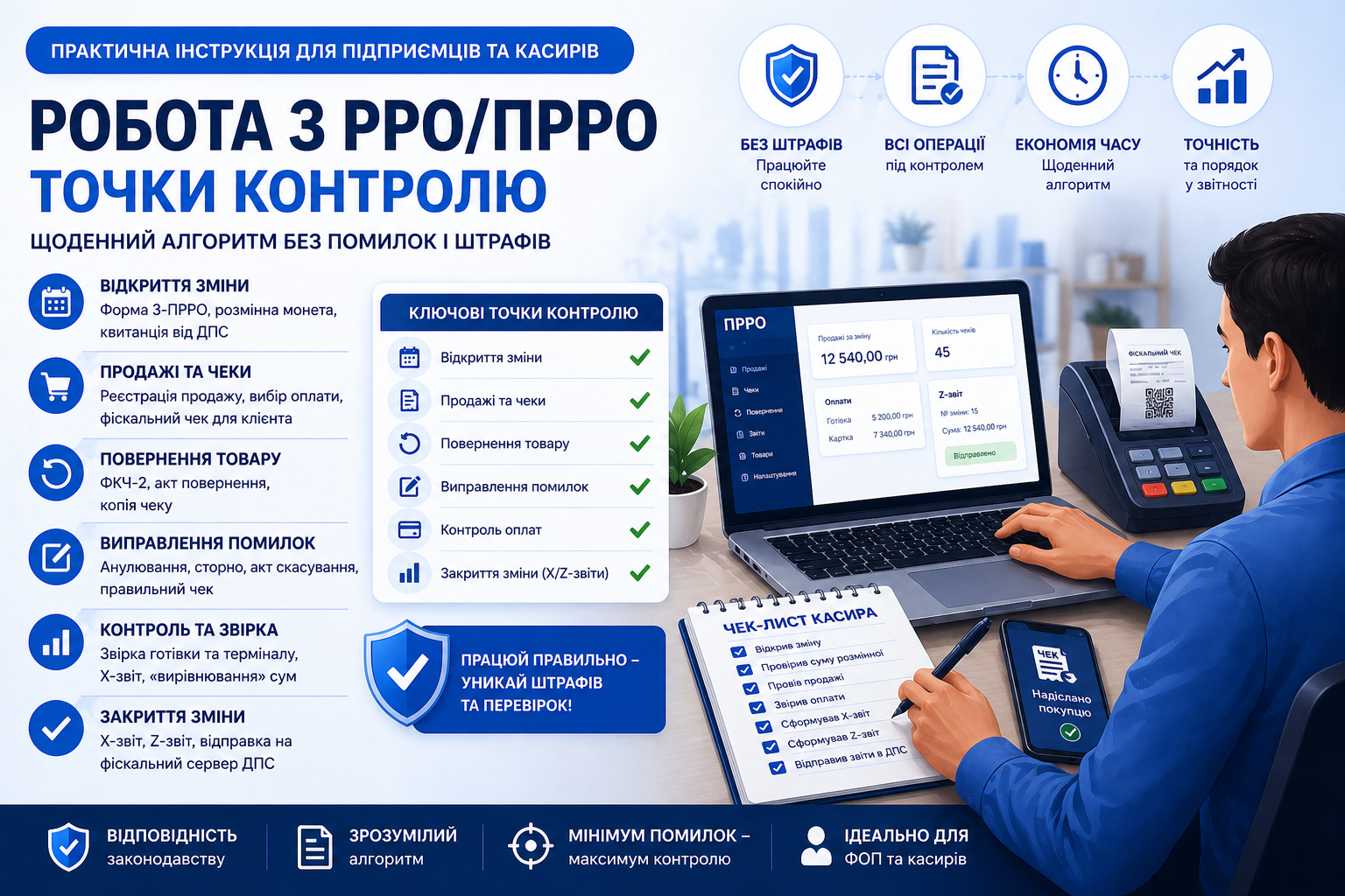 Інструкція роботи з РРО/ПРРО: точки контролю та алгоритм проведення операцій