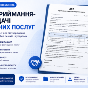 Шаблон (бланк) акта приймання-передачі послуг: готовий документ для бізнесу