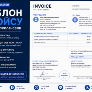 Шаблон інвойсу для ФОП та фрилансерів