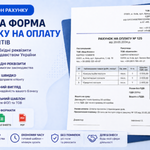 Шаблон рахунка на оплату: готова форма для виставлення рахунків клієнтам