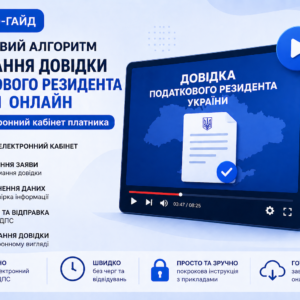 Покроковий алгоритм отримання довідки податкового резидента України онлайн через електронний кабінет ДПС