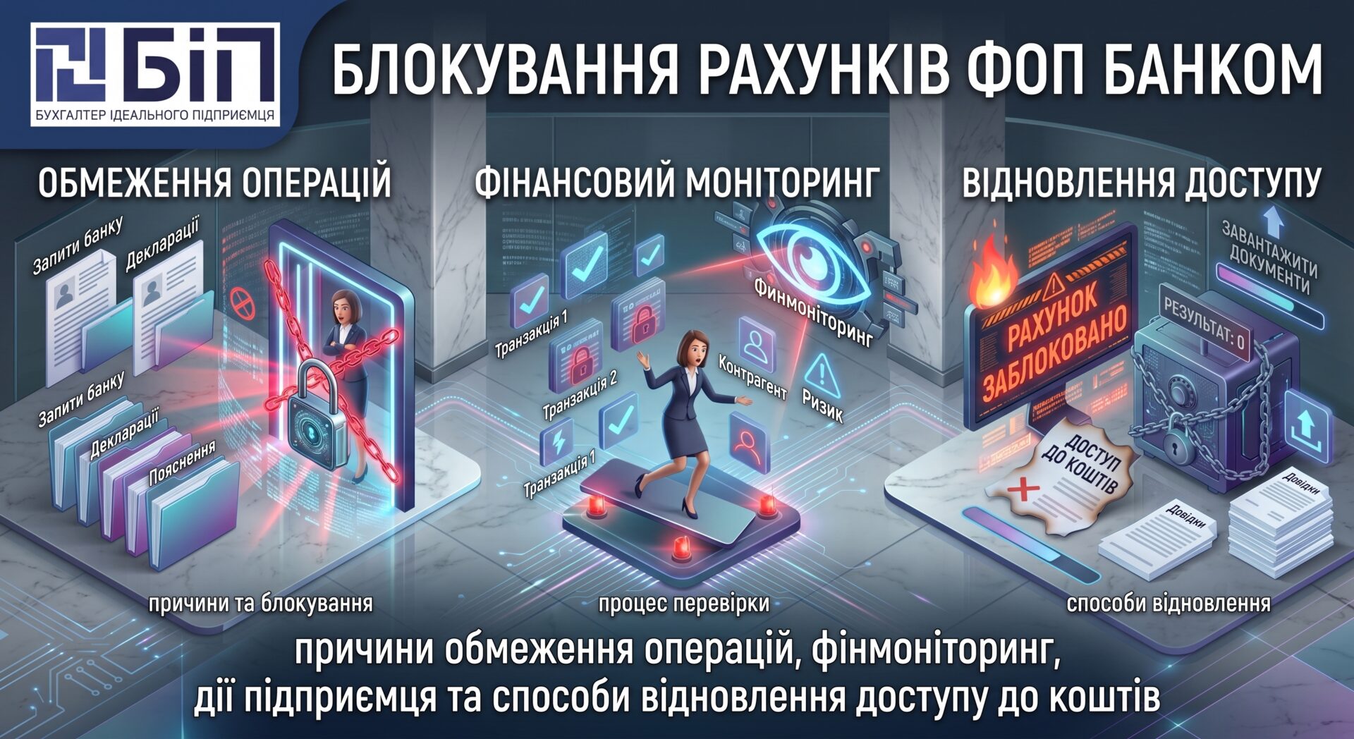 Блокування рахунків ФОП банком